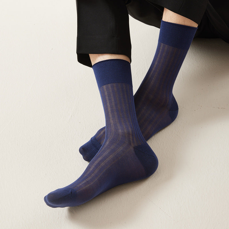 Men's Medium Tube Socks Summer Ultra-thin Antibacterial, Deodorant, Breathable, Sweat-absorbing and Boneless Men's Stockings