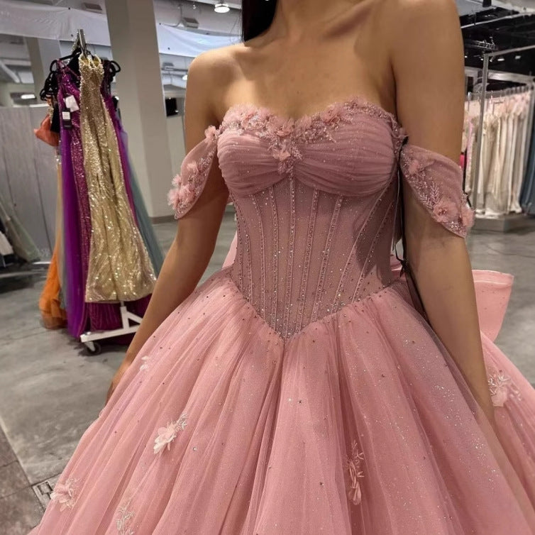 Balletcore Sweetheart Dress Floral Lace & Tulle Skirt | Teen Party/Bar Mitzvah Gown