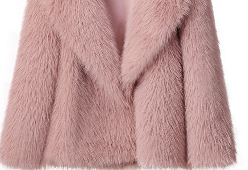 Fur Large Lapel Artificial Fur Jacket Short Fashion Fox Fur Jacket Fluffy Plush Women's Clothing