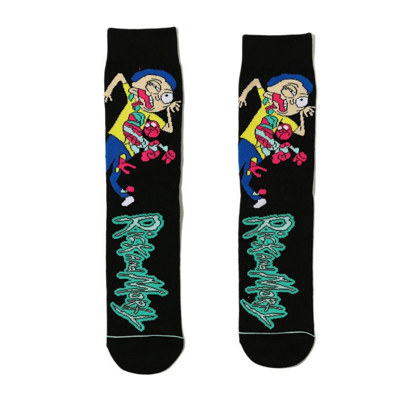 Men's Cotton Socks and Women's Animation Medium Tube Men's Socks Wholesale Medium Tube Couple Socks-5prs