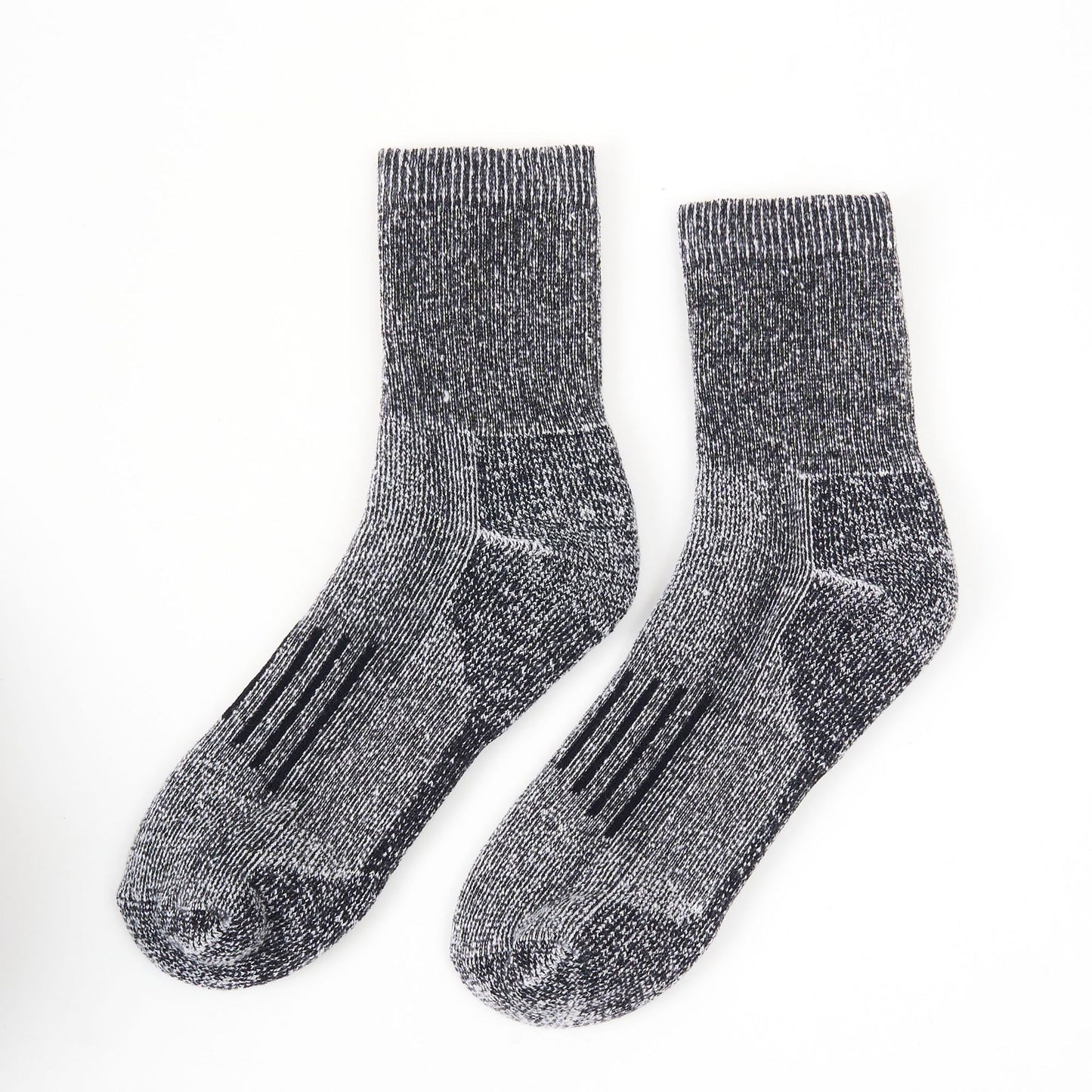 Merino Wool Full Terry Men's Socks Thick Needle 108 Needle Anti-silk Braided Long Elastic Band Mid-leg Men's Socks