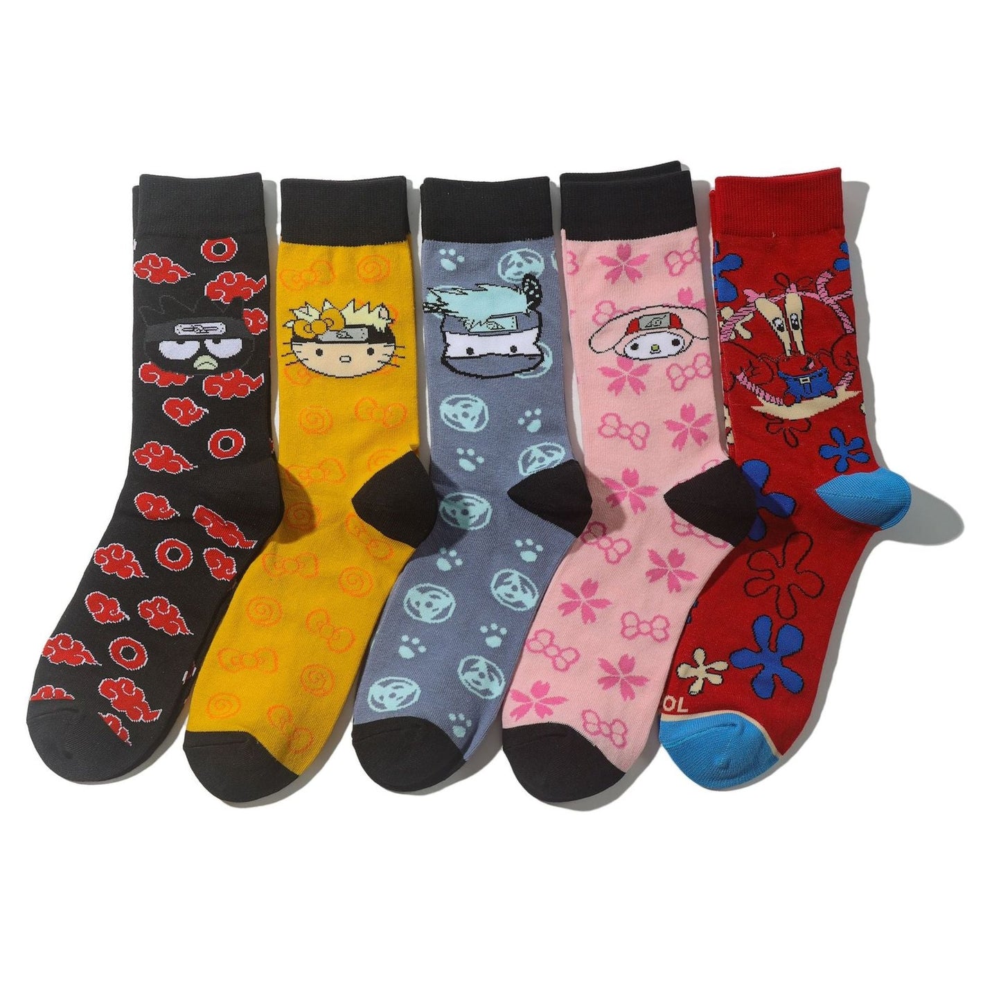 Female Cotton Day Cartoon Tube Socks Male Naruto Anime Socks Animation Tide Socks Manga Socks-5PRS