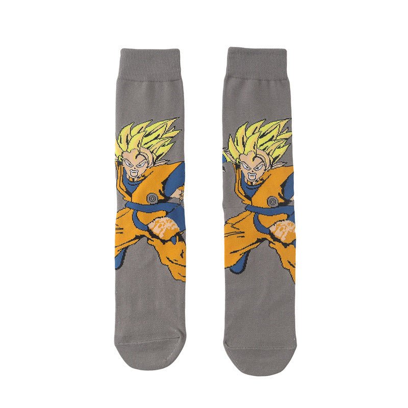 Men's Dragon Ball Socks Animation Movie Medium Tube Cotton Socks Cartoon Women's Stockings Men's Socks Trend Cotton Socks-5PRS