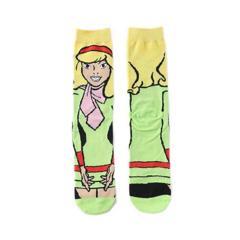 New Male Clown Medium Tube Cartoon Men's Socks Female Animation Socks Personalized Trend Skateboard Socks-5PRS