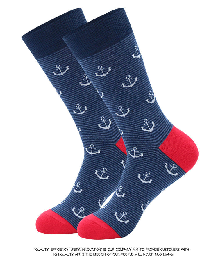 Socks Men's Plus Size Stockings Striped Cotton Socks Business Medium Tube