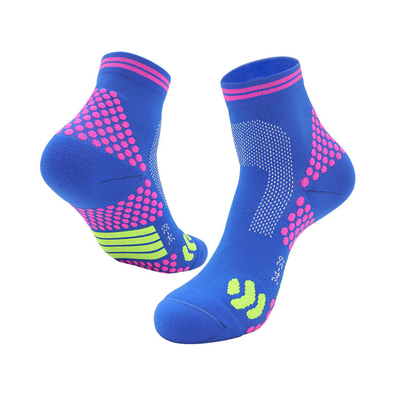 Pressure Running Socks Professional Hiking Cycling Elastic Sports Socks Men's and Women's Towel Bottom Mesh Badminton Socks