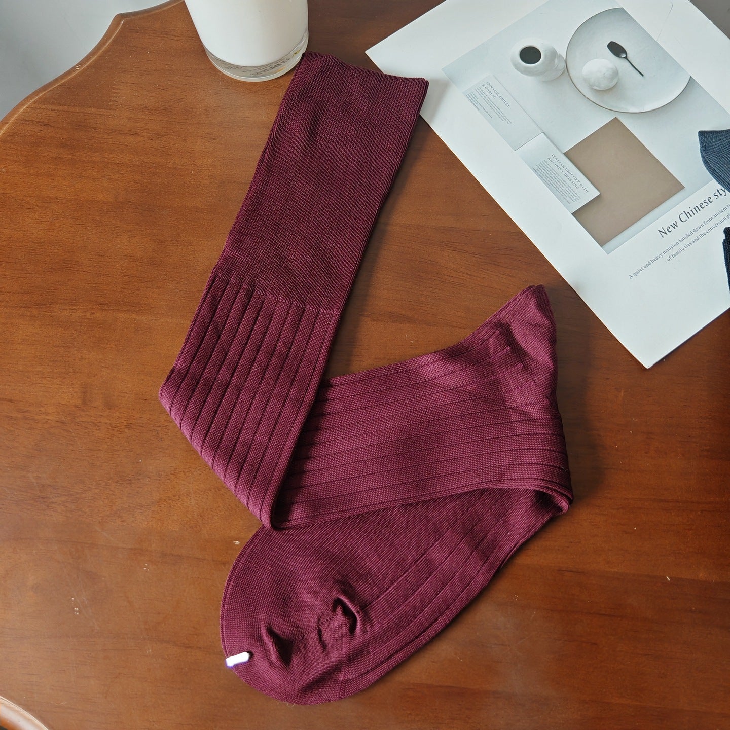 Men's Business Socks Silk Cotton Men's Socks Gentlemen Socks Boneless Pit Strip Double Needle and Knee Socks