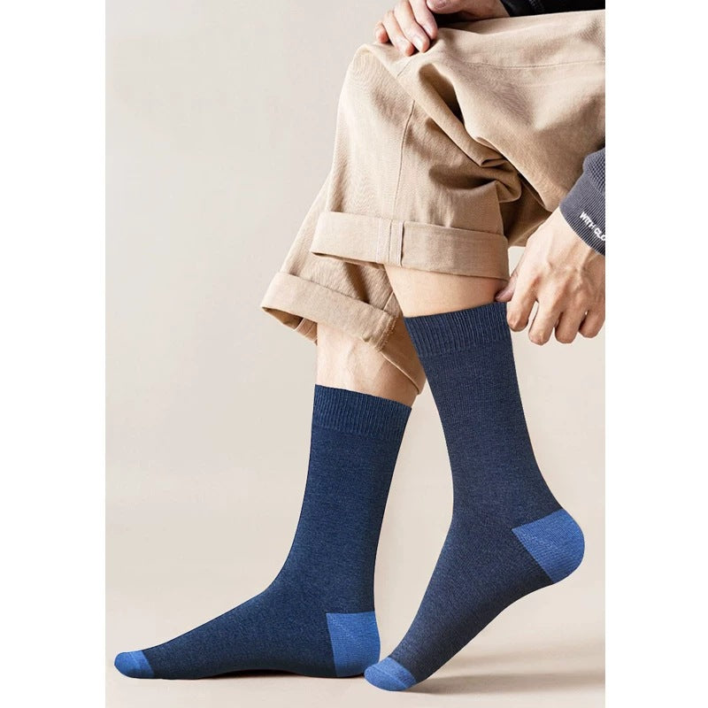 Socks Men's Plus Size Stockings Striped Cotton Socks Business Medium Tube