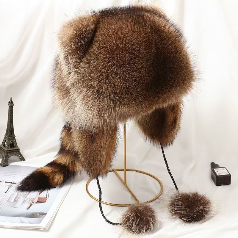 Hat Winter Raccoon Hat Ear Protector Hat Raccoon Children's Warm Parent-child Hat