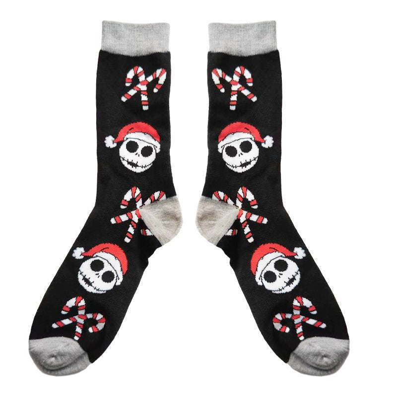 Men's Wholesale Cotton Socks Large Size Cotton Animation Four Seasons Manufacturers Casual Halloween Beautiful Women Socks-5PRS