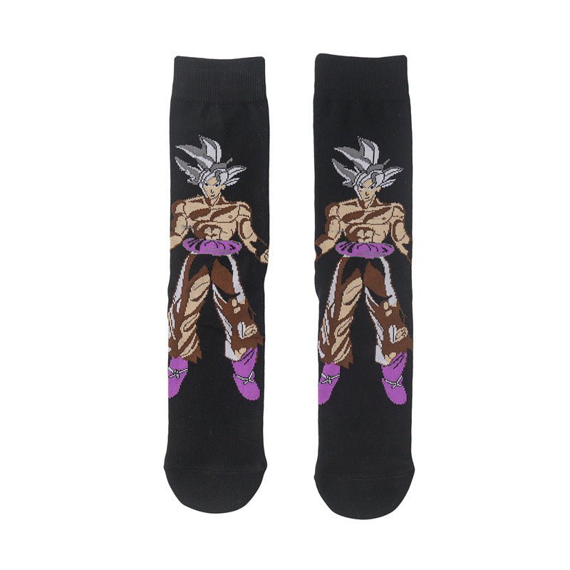 Men's Dragon Ball Socks Animation Movie Medium Tube Cotton Socks Cartoon Women's Stockings Men's Socks Trend Cotton Socks-5PRS