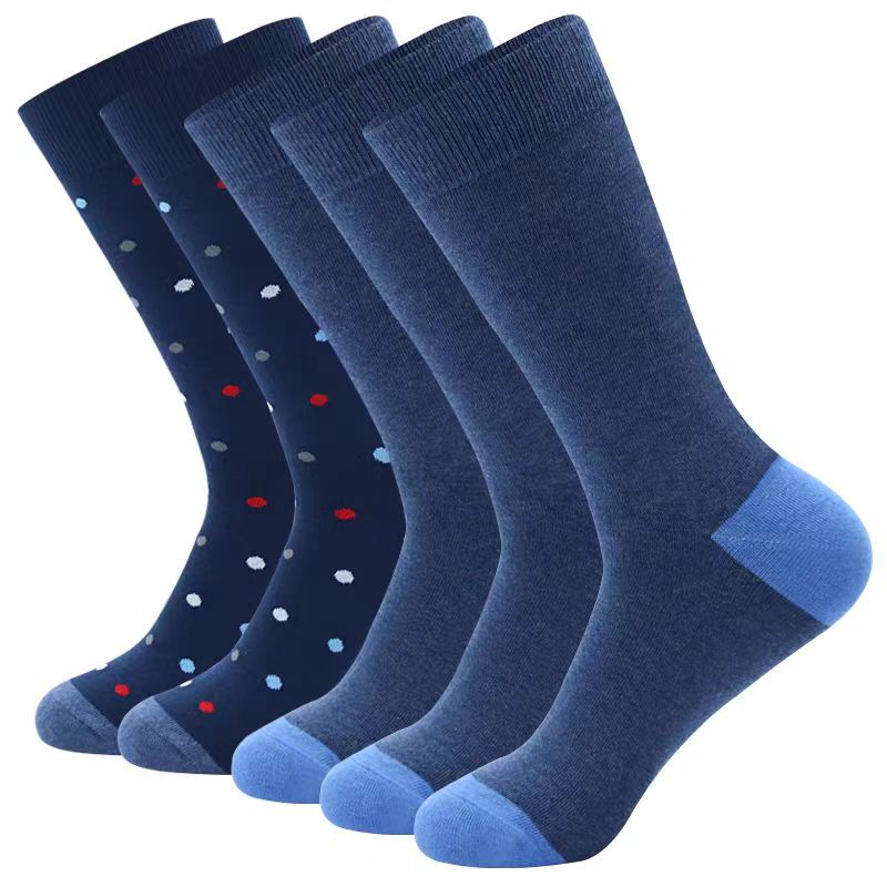 Socks Men's Plus Size Stockings Striped Cotton Socks Business Medium Tube