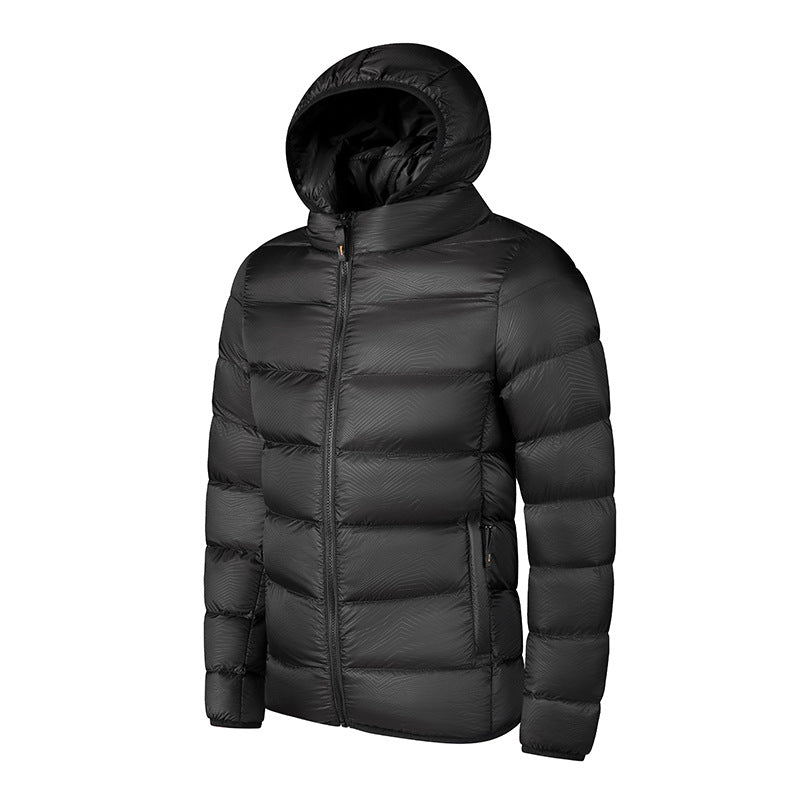 Men's Cotton-padded Clothes Are Simple and Casual, Light and Thin Men's Clothing, Solid-color Hooded Jacket, and Men's Short Cotton-padded Clothes.