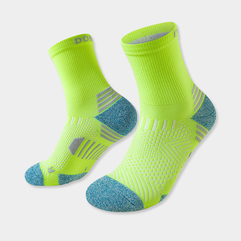 Professional Marathon Running Socks Men's and Women's Fitness Thickened Towel Bottom Sports Socks Short Tube Low-top Boat Socks