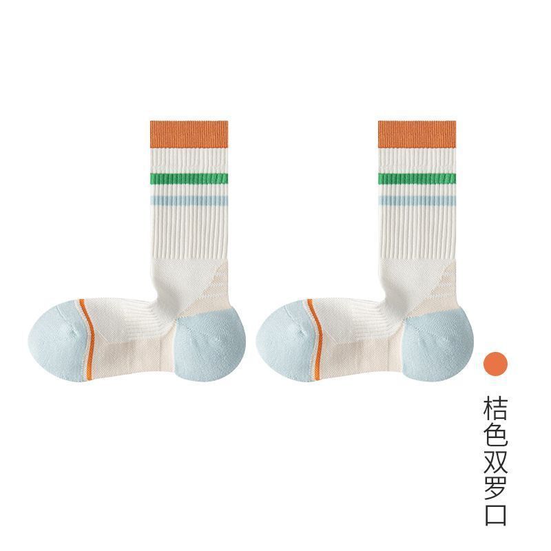 Professional Sports Socks Women's Medium Tube Socks Spring and Autumn Stockings Running Cycling Tennis Outdoor Autumn and Winter Towel Bottom Socks Women
