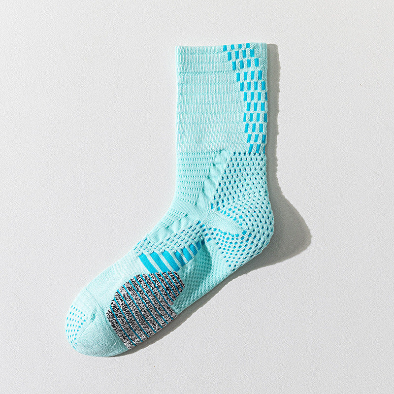 Basketball Socks Men's Autumn and Winter Medium Tube Sweat-absorbing Thickened Towel Bottom Adult Professional Sports Socks