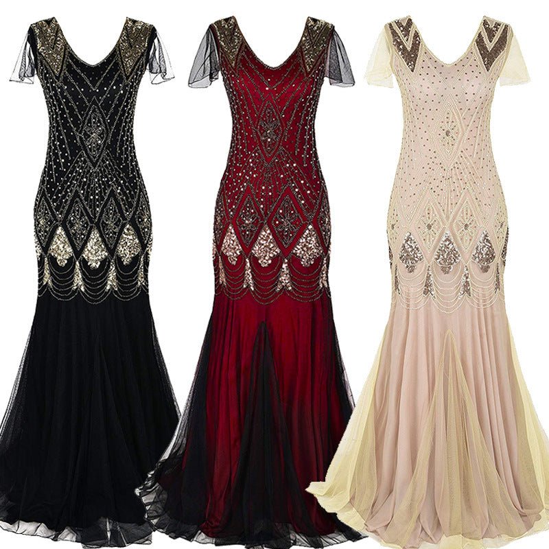 1920 Sequined Dress Retro Dress Plus Size Banquet Wedding Dress Women