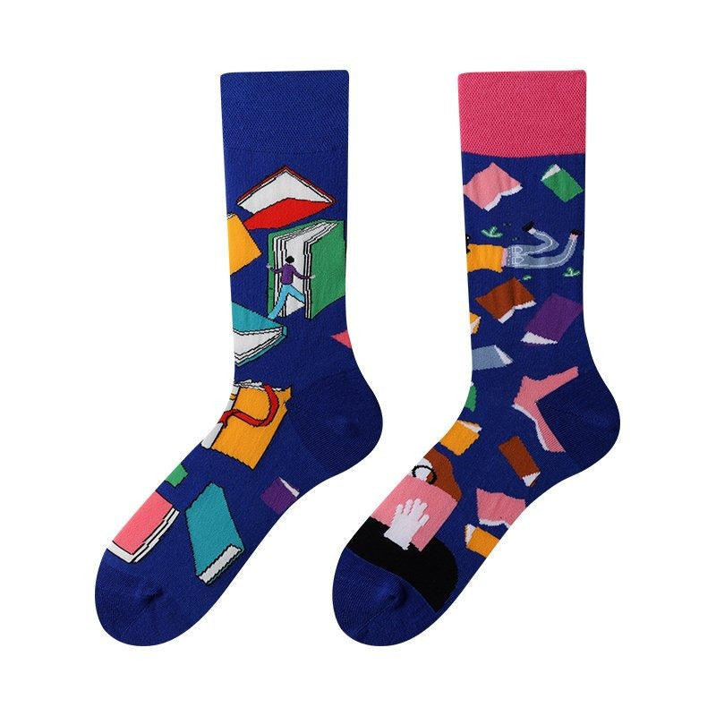 New Four Seasons Men's and Women's AB Original Design Asymmetrical Tide Socks Mandarin Duck Socks Street Tide Socks Cross-border