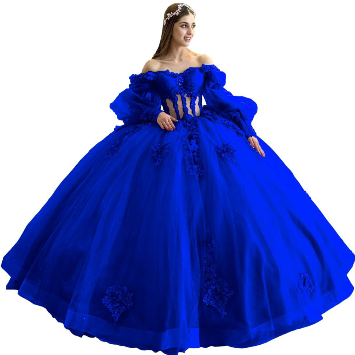 Floral One-Shoulder Tutu Dress with Bubble Sleeves - Spring Summer Elegant Party & Evening Wear