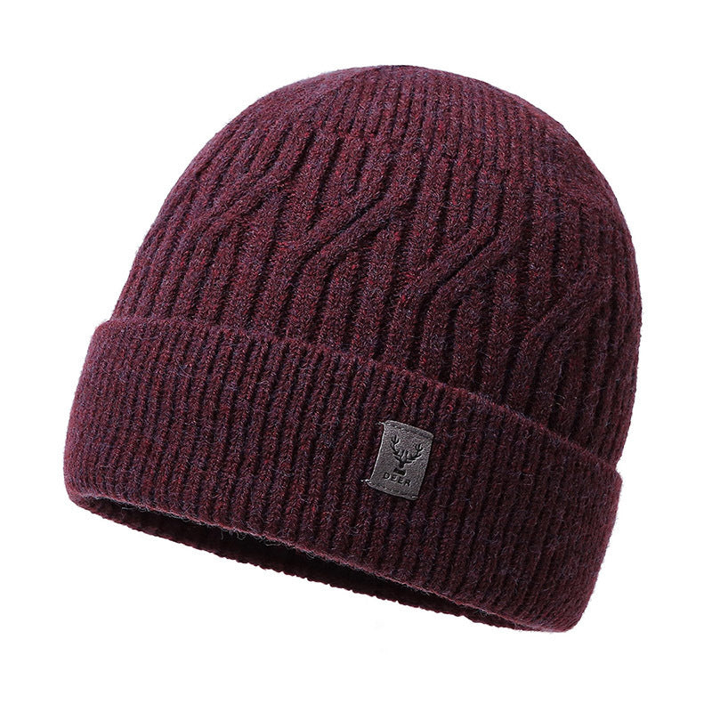 Men's Knitted Hat Winter Travel Warm Pullover Hat Outdoor Sports Youth Solid Color Simple Hat