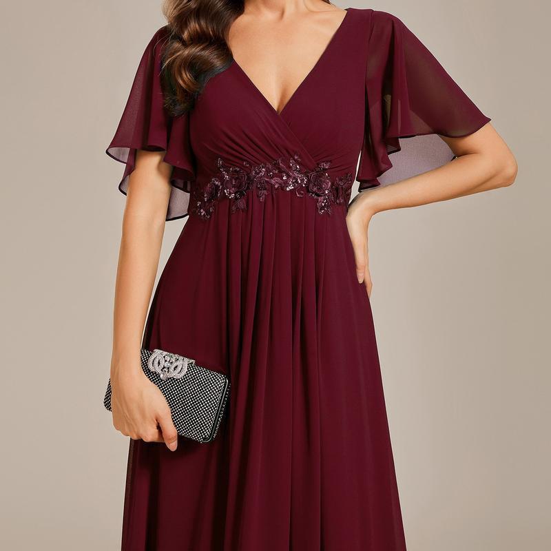 MatchSet Chiffon Dress | Draped Sleeve & Script Print | Sunset Stroll Romper