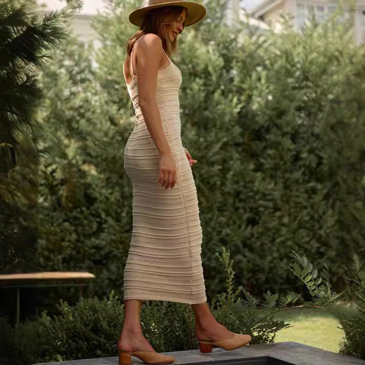 Sexy Hollow Holiday Dress Kink Knitted Medium and Long Dress