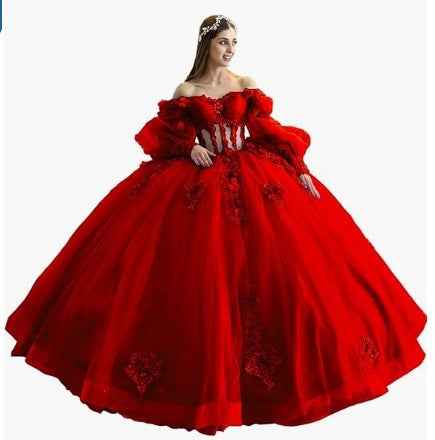 Floral One-Shoulder Tutu Dress with Bubble Sleeves - Spring Summer Elegant Party & Evening Wear