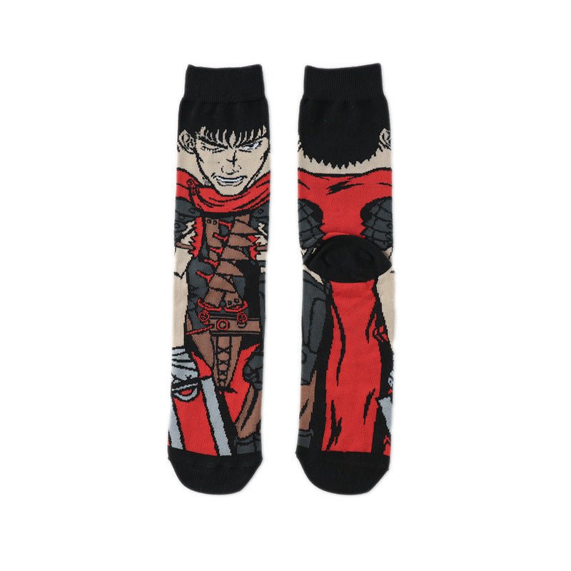 New Male Clown Medium Tube Cartoon Men's Socks Female Animation Socks Personalized Trend Skateboard Socks-5PRS