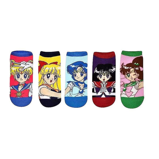 Four Seasons Sailor Moon Tide Socks Short Socks Cotton Cute Ladies Cotton Socks Boat Socks-5PRS