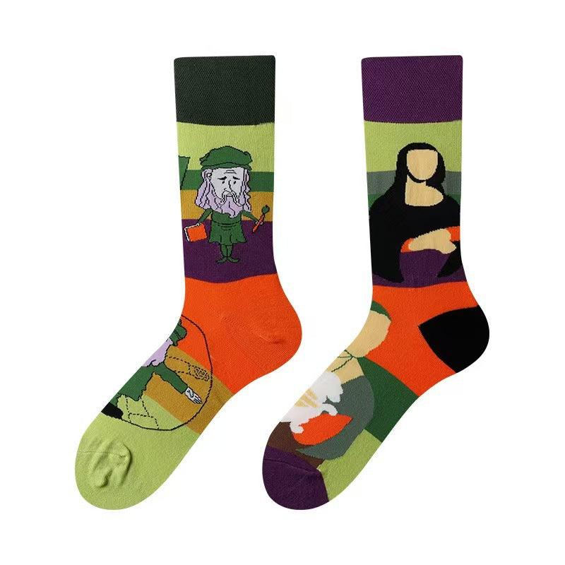 New Four Seasons Men's and Women's AB Original Design Asymmetrical Tide Socks Mandarin Duck Socks Street Tide Socks Cross-border