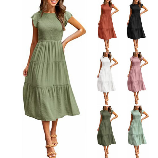 2025 Summer Viral Dress: Y2K-Inspired Cold-Shoulder Pleated Mini Dress - Sustainable Fabric Comfy Feifei Sleeves