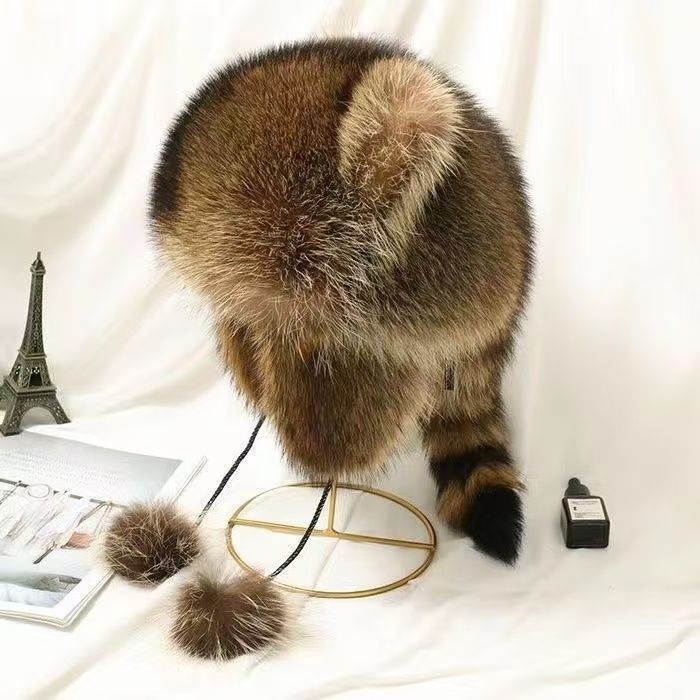 Hat Winter Raccoon Hat Ear Protector Hat Raccoon Children's Warm Parent-child Hat