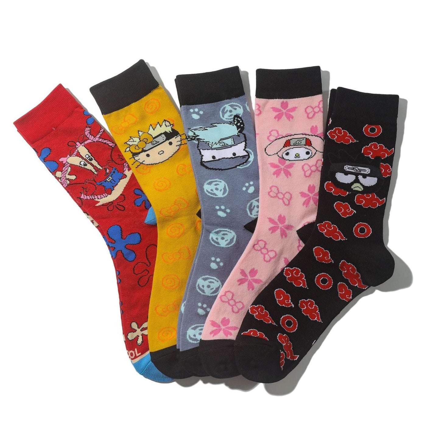 Female Cotton Day Cartoon Tube Socks Male Naruto Anime Socks Animation Tide Socks Manga Socks-5PRS
