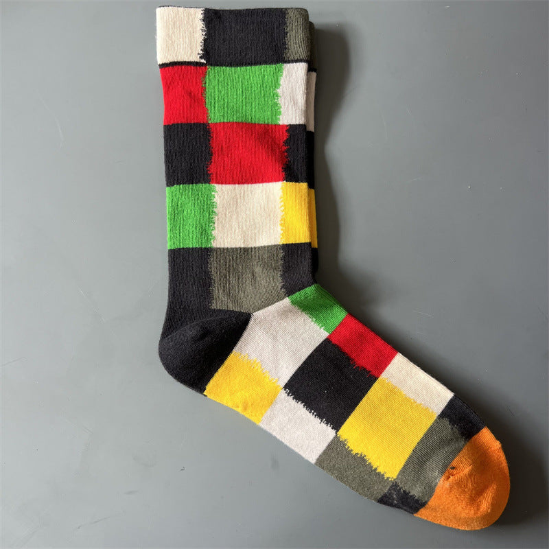 New Product Mid Calf Socks Women Oil Painting Socks Niche Fun Literary and Artistic Color Socks