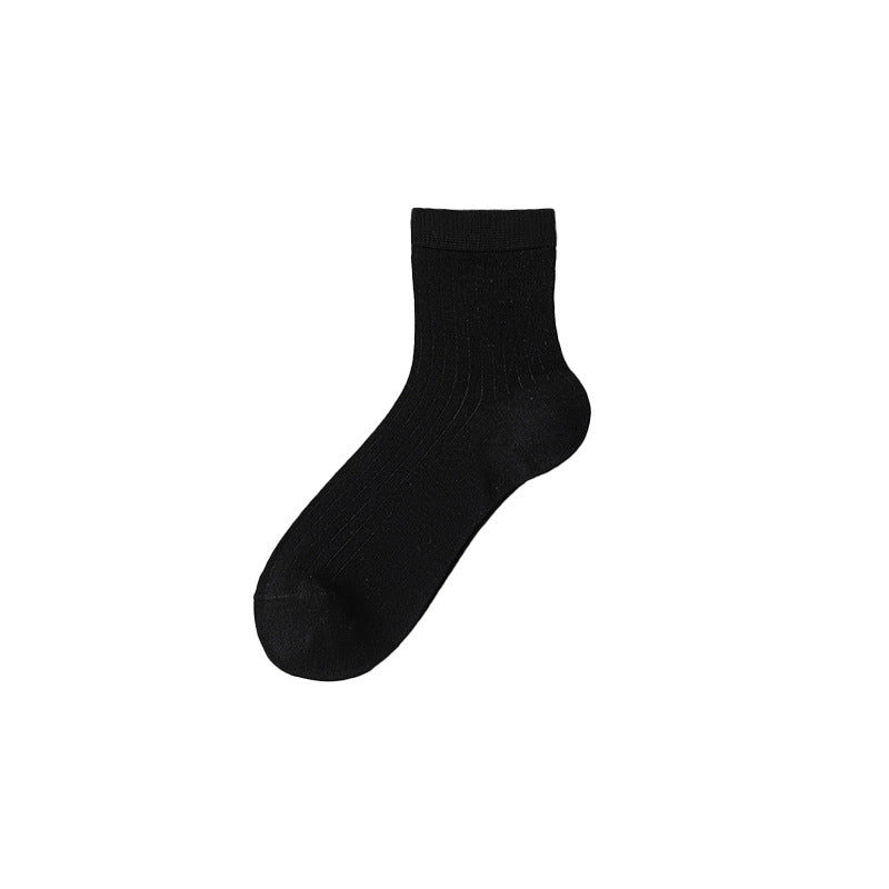 Men's Mulberry Silk Medium Tube Socks Boneless Solid Color Casual Business Socks Spring and Summer Light and Breathable Medium Tube Socks