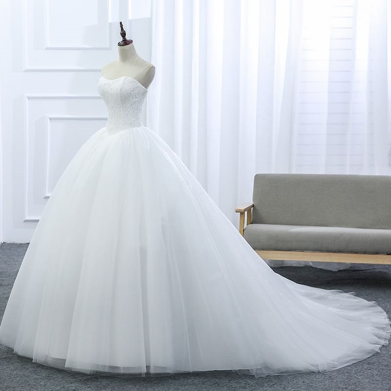 Tube top Wang Weiwei wedding dress Qi Di new simple soft gauze bridal wedding dress