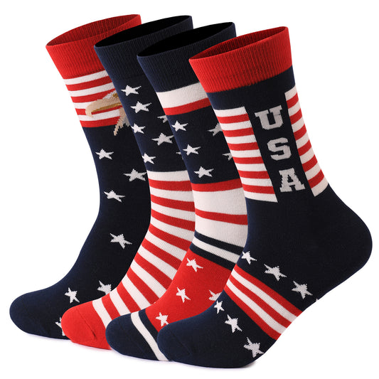 National Flag Veterans Day Explosion Plus Size Sweat-absorbing Women's Striped Cotton Socks Medium Tube Socks Men