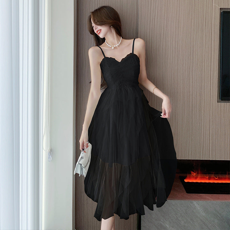 Small White Dress Light Wedding Dress Fairy Mesh Daily Dress Sexy Tube Top Suspender Dress