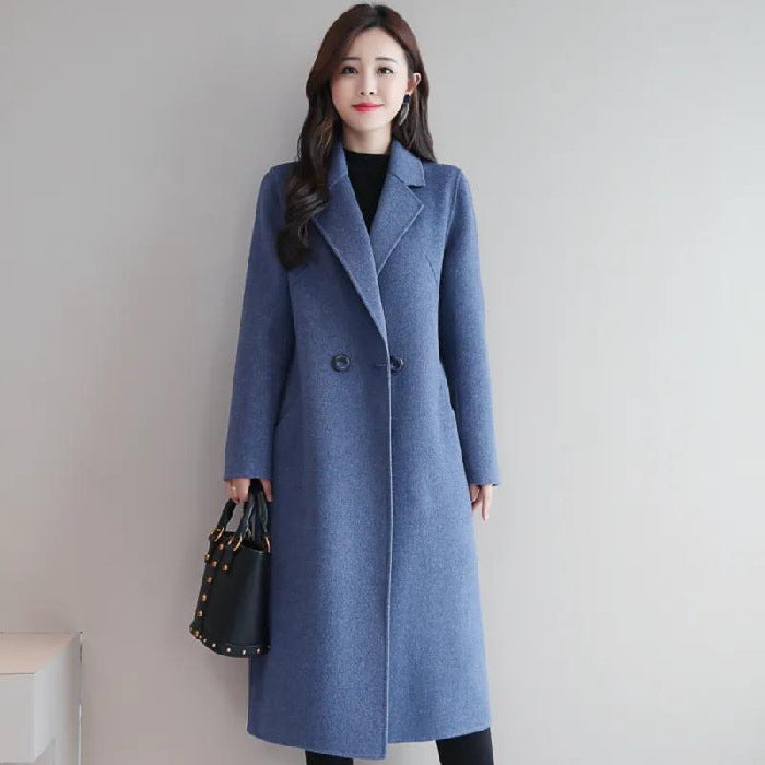 New Woolen Coat Women's New Autumn and Winter Medium and Long Large Size Woolen Loose Coat Trend