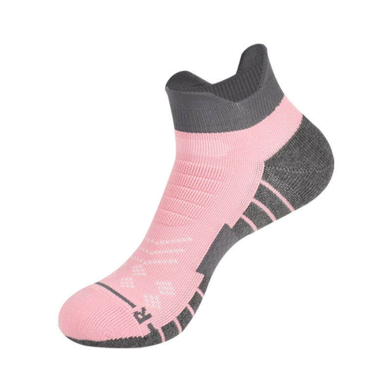 Socks Men's Summer COOLMAX Running Socks Antibacterial Sweat-absorbing Non-slip Breathable Short Tube Pressure Socks Towel Bottom Sports Socks