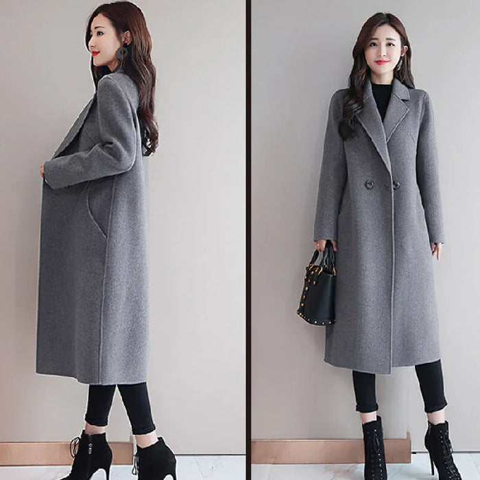New Woolen Coat Women's New Autumn and Winter Medium and Long Large Size Woolen Loose Coat Trend