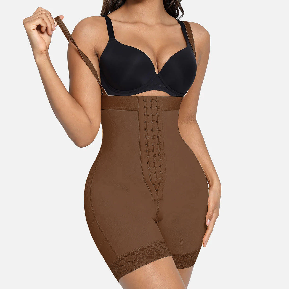 Premium Bodycon Bodysuit - High-Waisted 4-Way Stretch Shapewear with Zippered Breast & Tummy Control for Women's Athleisure skinny Tights