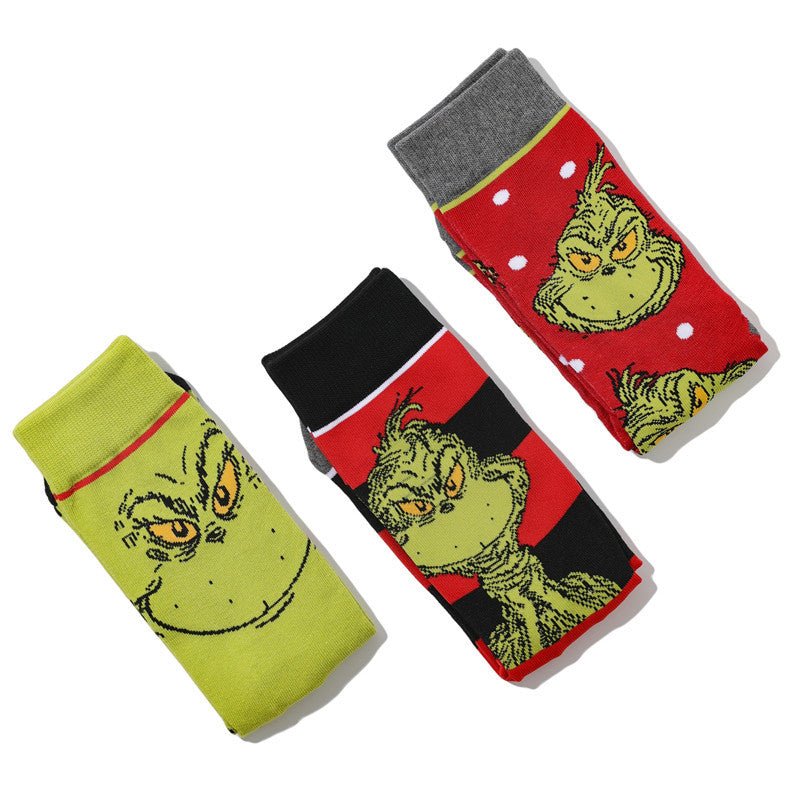 Men's Medium Tube Socks Wholesale Four Seasons Women's Animation Women's Cartoon Tide Men's Socks-5PRS