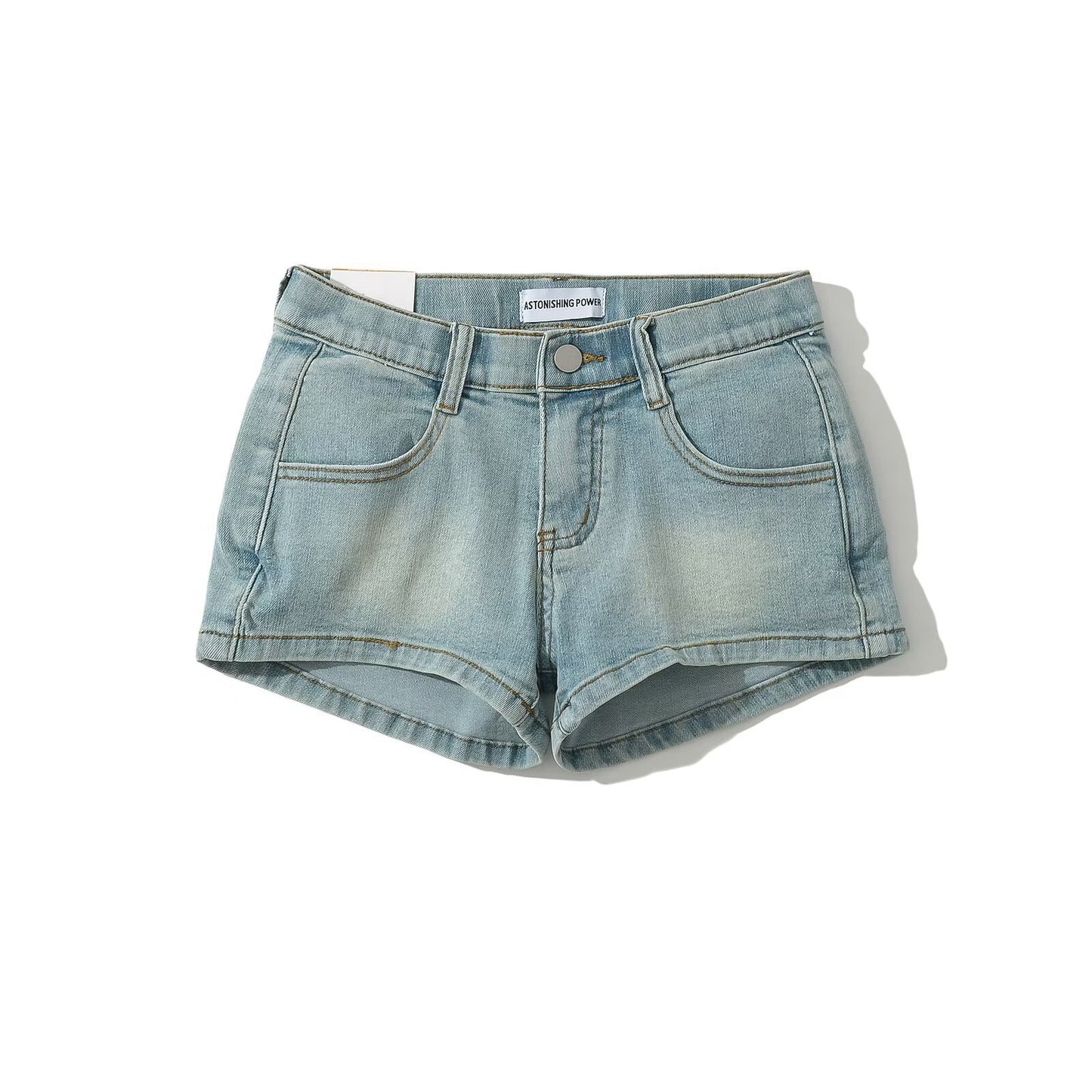 Spice Girls Low-Rise Denim Shorts: Women’s Summer Hip-Wrapped Tight Fit Hot Pants with Optional Hip Pads