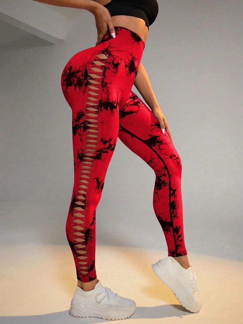 Statement Tie-Dye Yoga Leggings｜High-Waist Hip Lift Sports Pants｜Quick-Drying Cool Max Fabric｜Sustainable Gym to Street Activewear