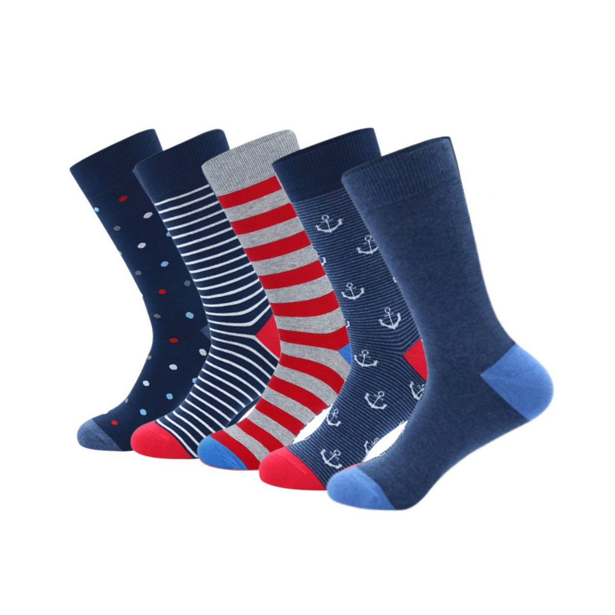 Socks Men's Plus Size Stockings Striped Cotton Socks Business Medium Tube