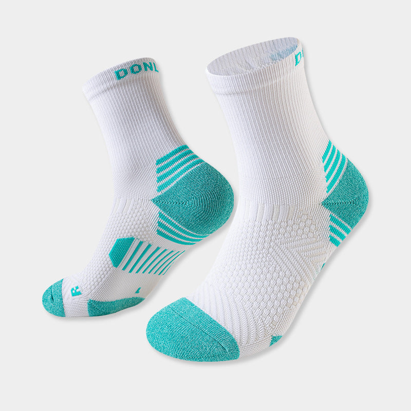Professional Marathon Running Socks Men's and Women's Fitness Thickened Towel Bottom Sports Socks Short Tube Low-top Boat Socks