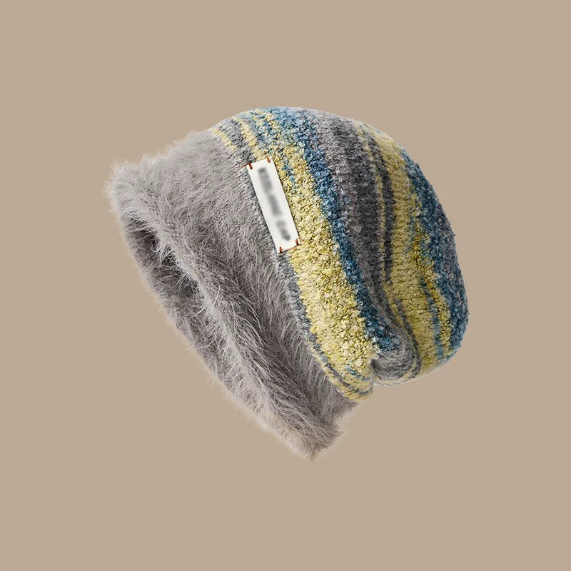 Maillard Pile Hat Children Winter Big Head Circumference Showing Face Small Wool Hat Warm Confinement Bag Head Knitted Cold Hat