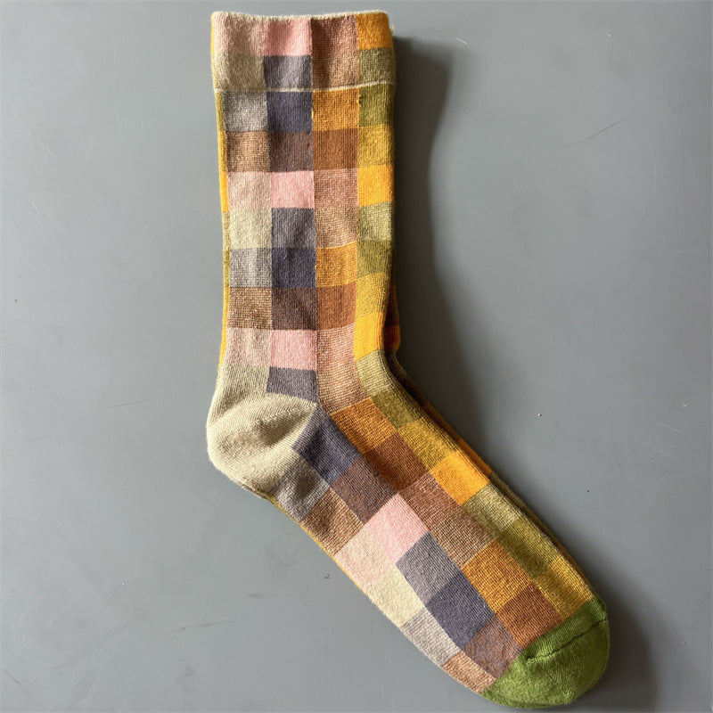 New Product Mid Calf Socks Women Oil Painting Socks Niche Fun Literary and Artistic Color Socks