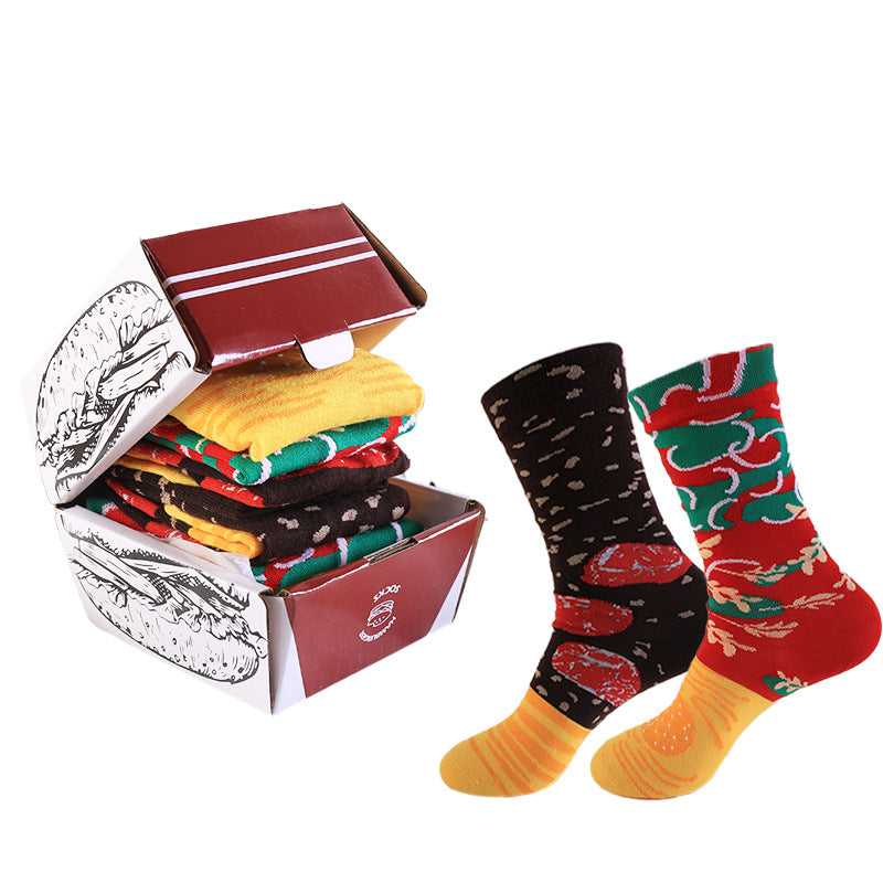 Hamburger Flower Socks Box Easter Stockings Prank Christmas Stockings Gift Teen Socks